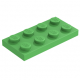 LEGO lapos elem 2x4, világoszöld (3020)